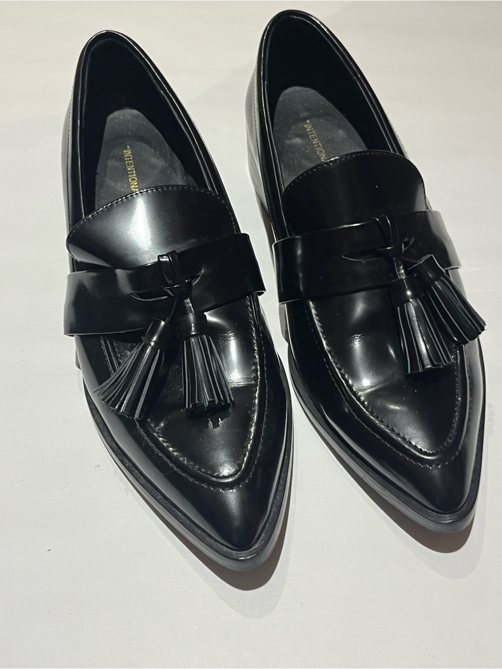 Intentionally Blank Black Leather Loafers